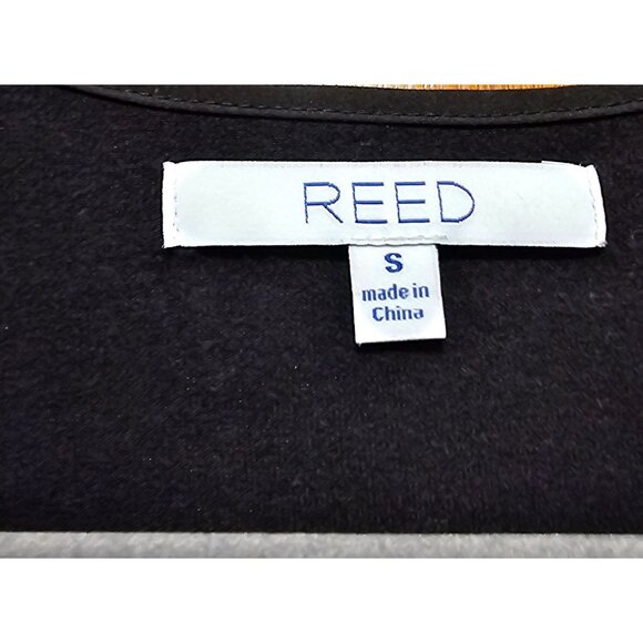 Reed Women's Short-Sleeve Floral Print Tunic Top Black & Multicolor Size S - Picture 3 of 8